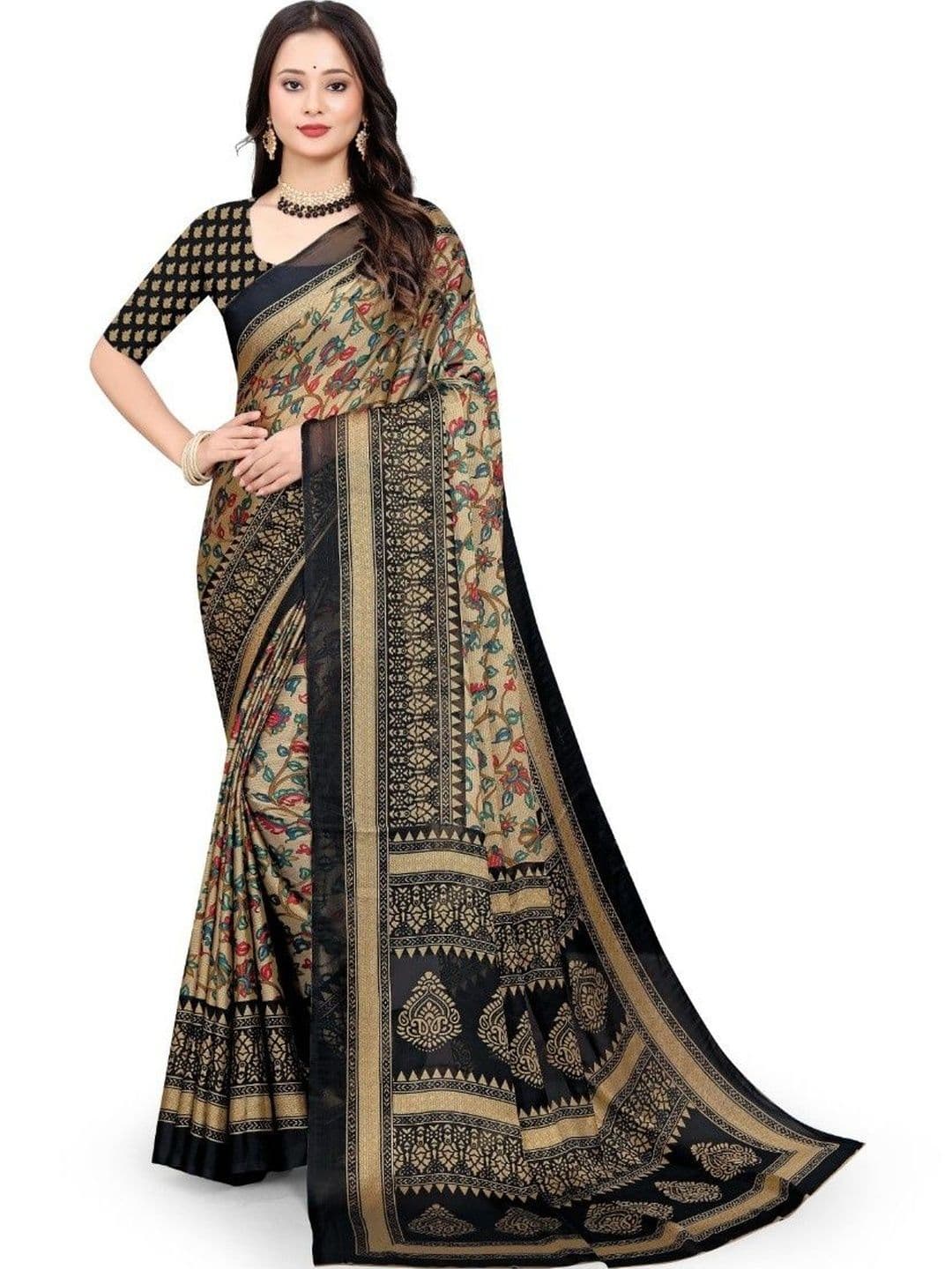 pvssaree Floral Pure Chiffon Saree - view 1