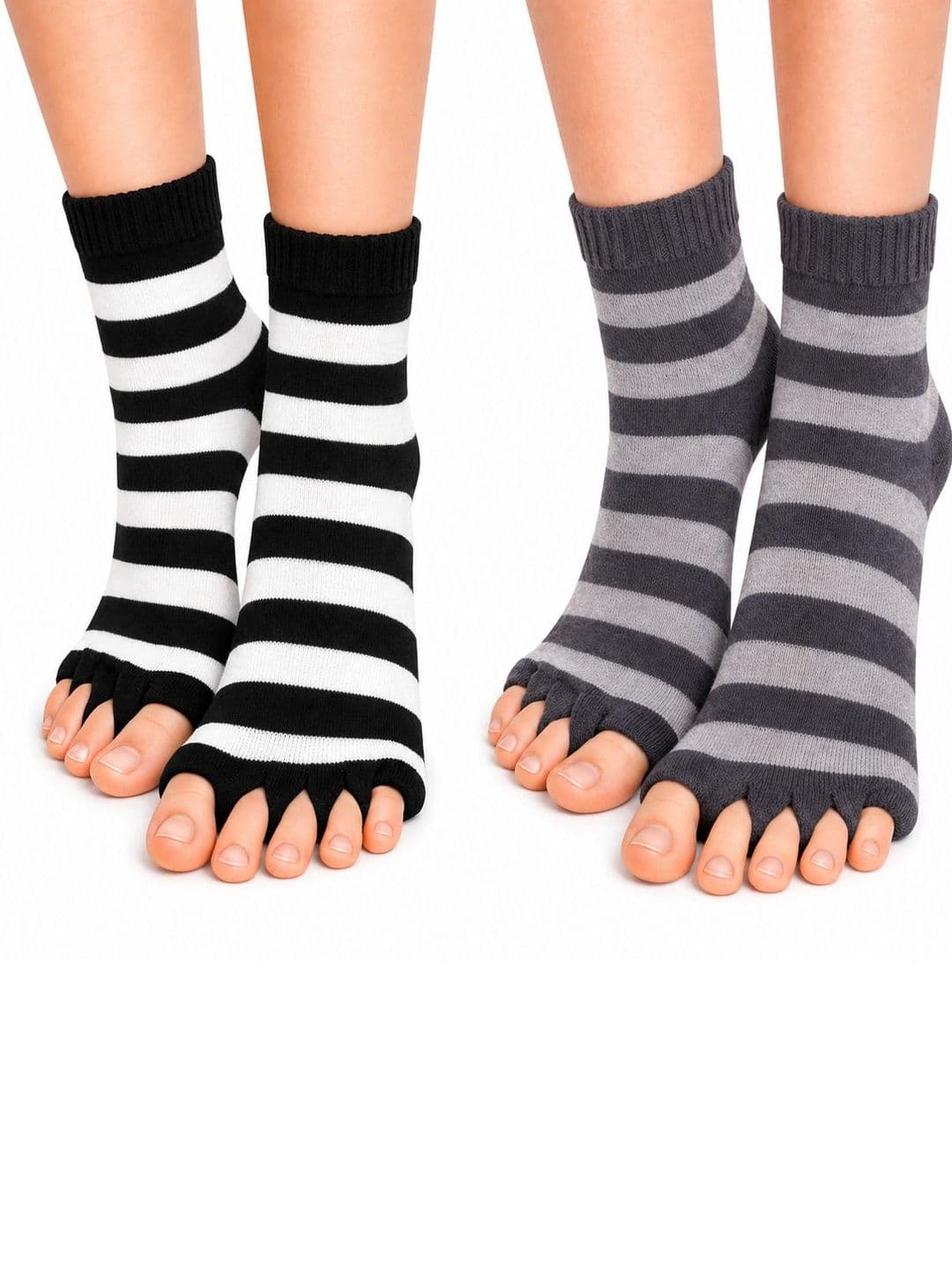 USOXO Unisex Pack of 2 Cotton Striped Above Ankle Socks - view 1