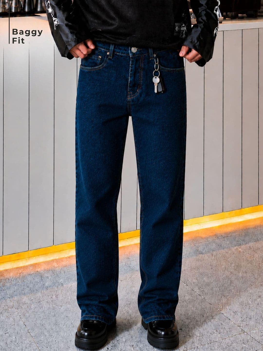 DENNISON Baggy Fit Dark Shaded Jeans - view 1