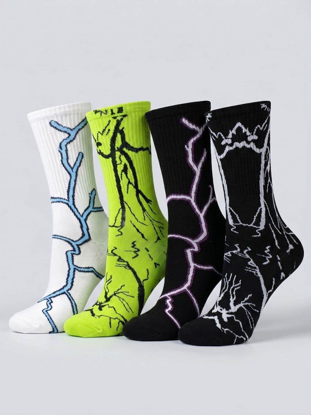 Moda Rapido Men Pack of 4 Cotton Blend Patterned Calf Length Socks - view 1
