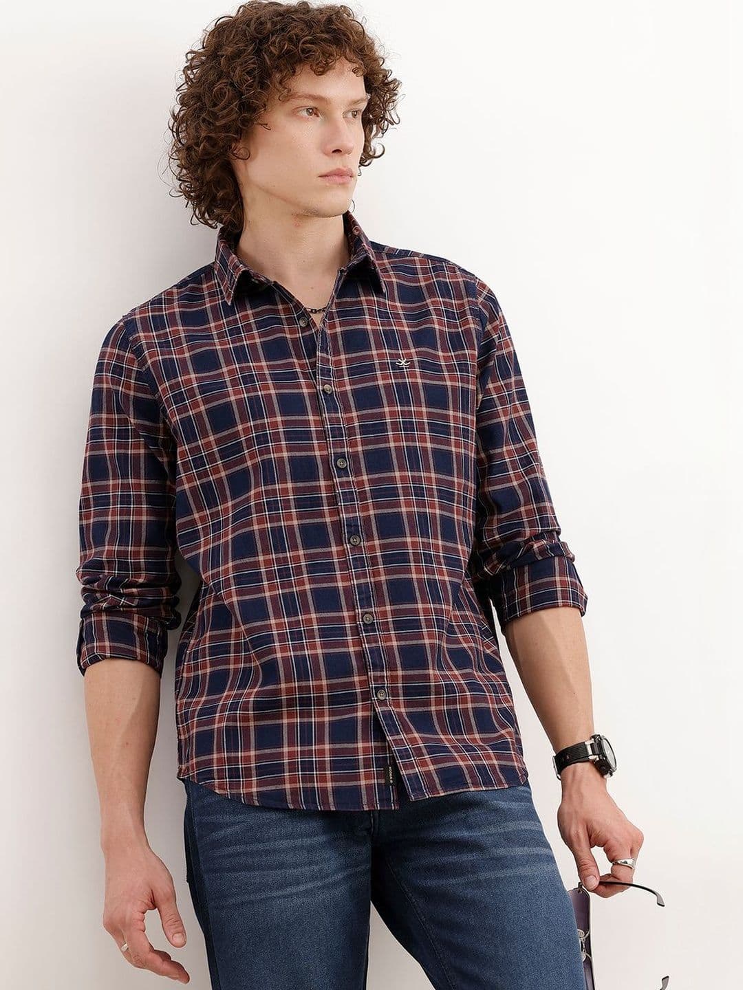 WROGN Men Slim Fit Tartan Checks Checked Casual Shirt - view 1