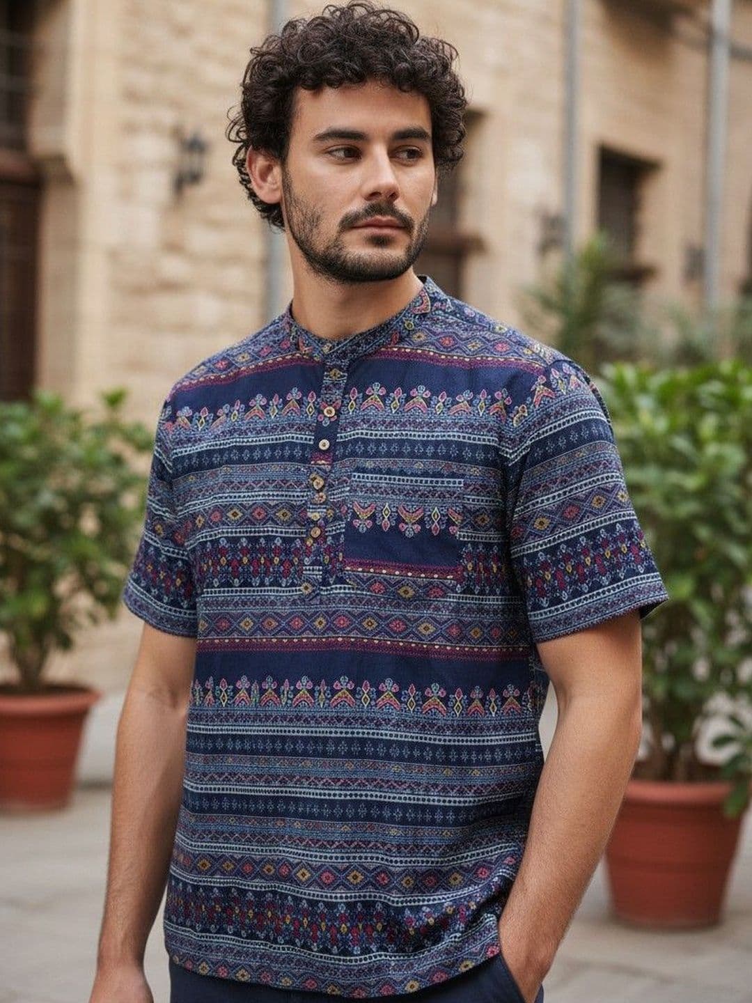 Cot'N Soft Men Ethnic Motifs Printed Indie Prints Kurta - view 1
