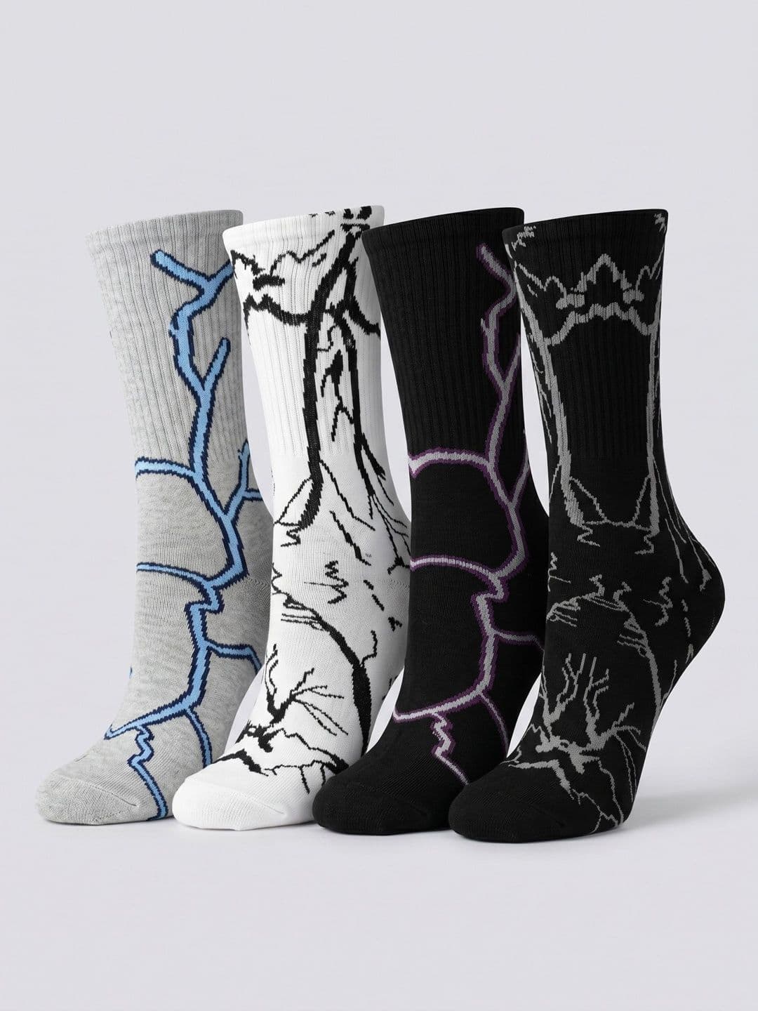 Moda Rapido Men Pack of 4 Cotton Blend Patterned Calf Length Socks - view 1