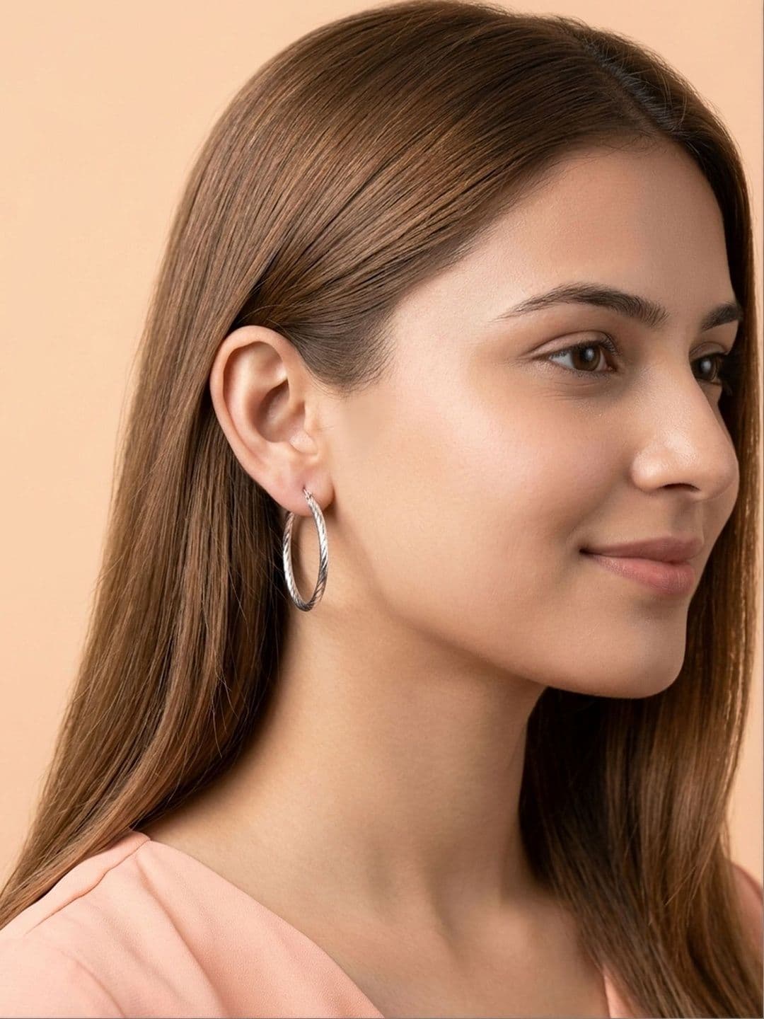 925 SILLER 925 Sterling Silver Circular Hoop Bali Earrings - view 1