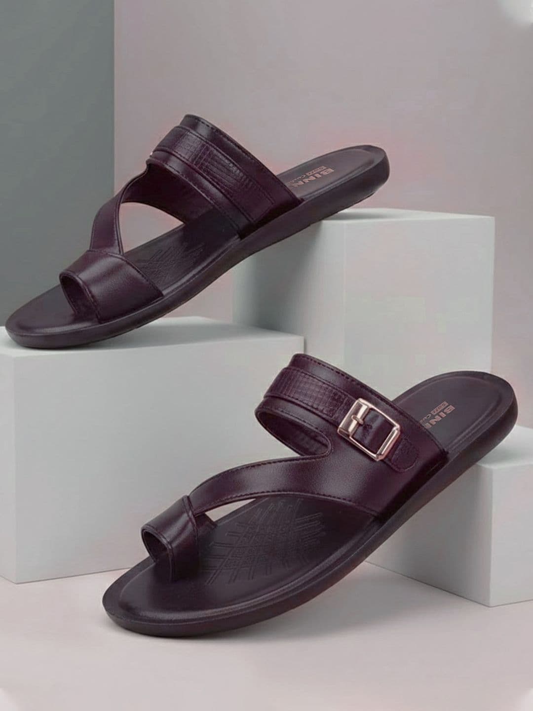 Binny Men Premium Brown Casual Slip-On Sandals - view 1