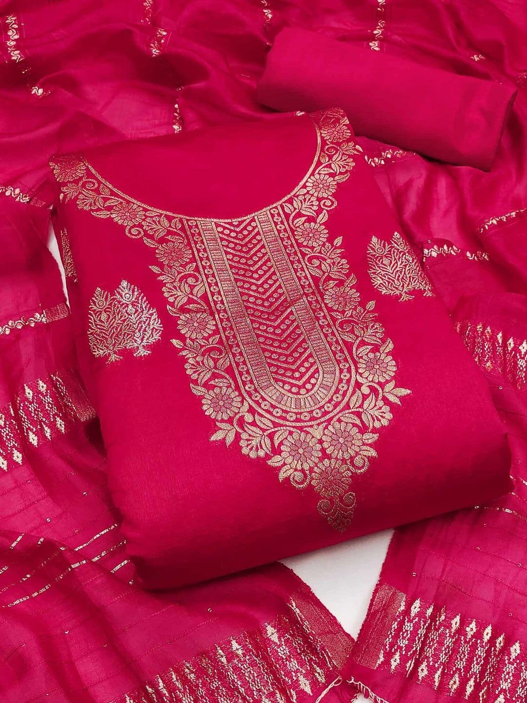 Dhaaga Ghar Art Silk Unstitched Dress Material - view 1