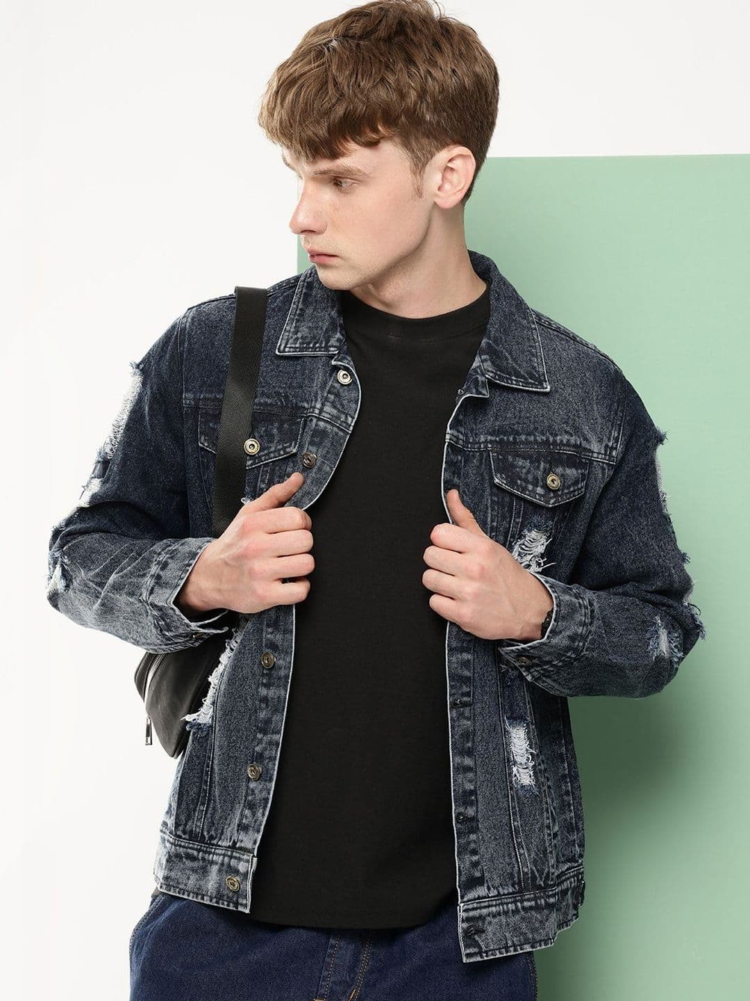 Kaali Peeli Men Washed Denim Jacket - view 1