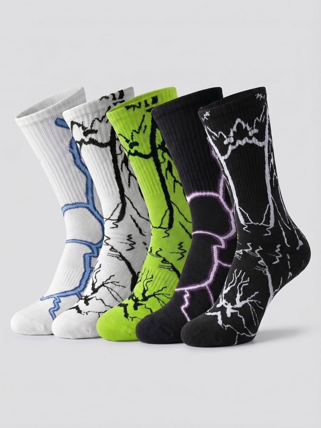 Moda Rapido Men Pack of 5 Cotton Blend Patterned Calf Length Socks - view 1