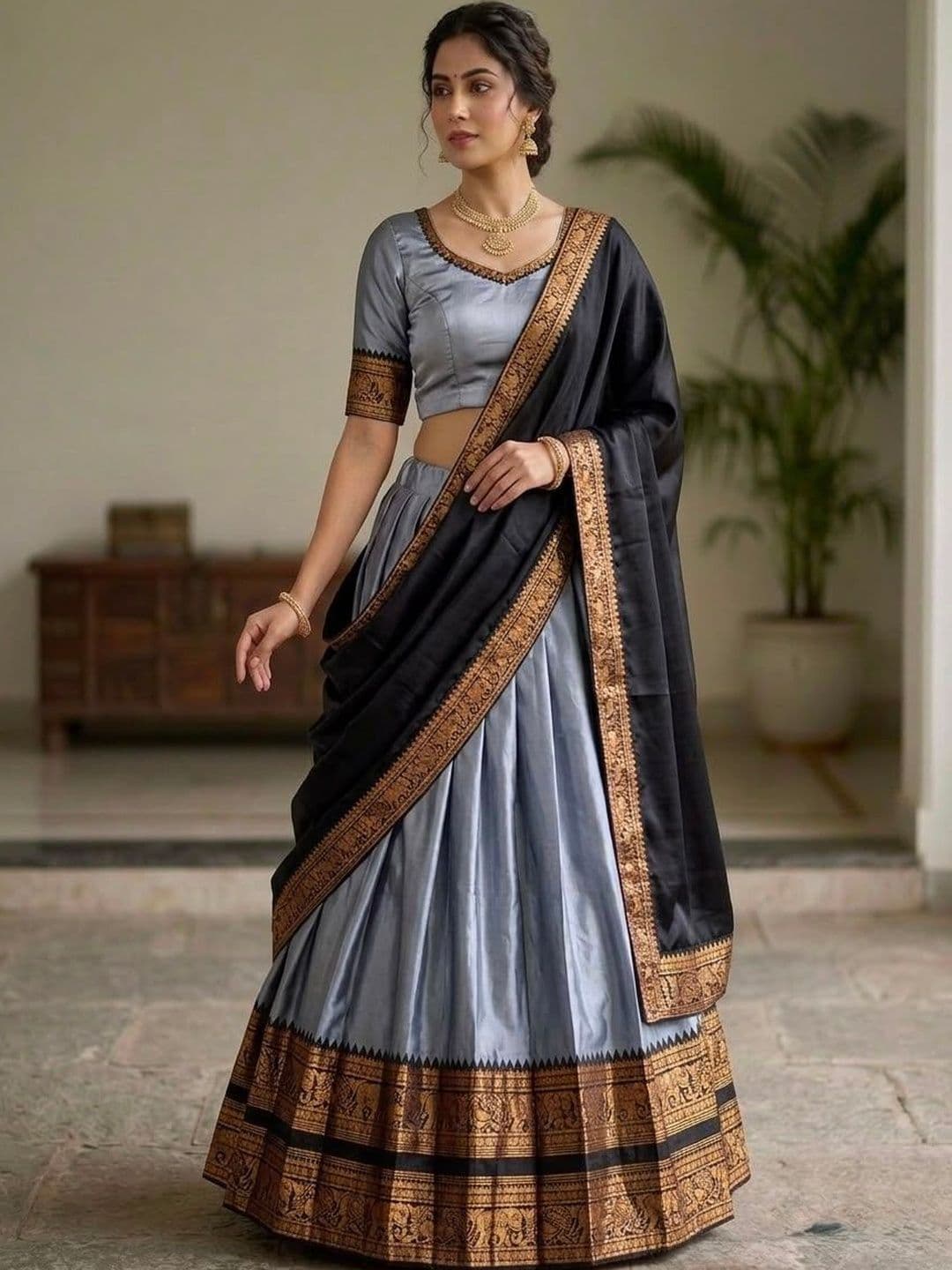 HANISH CREATION Semi-Stitched Lehenga & Blouse Taping - view 1