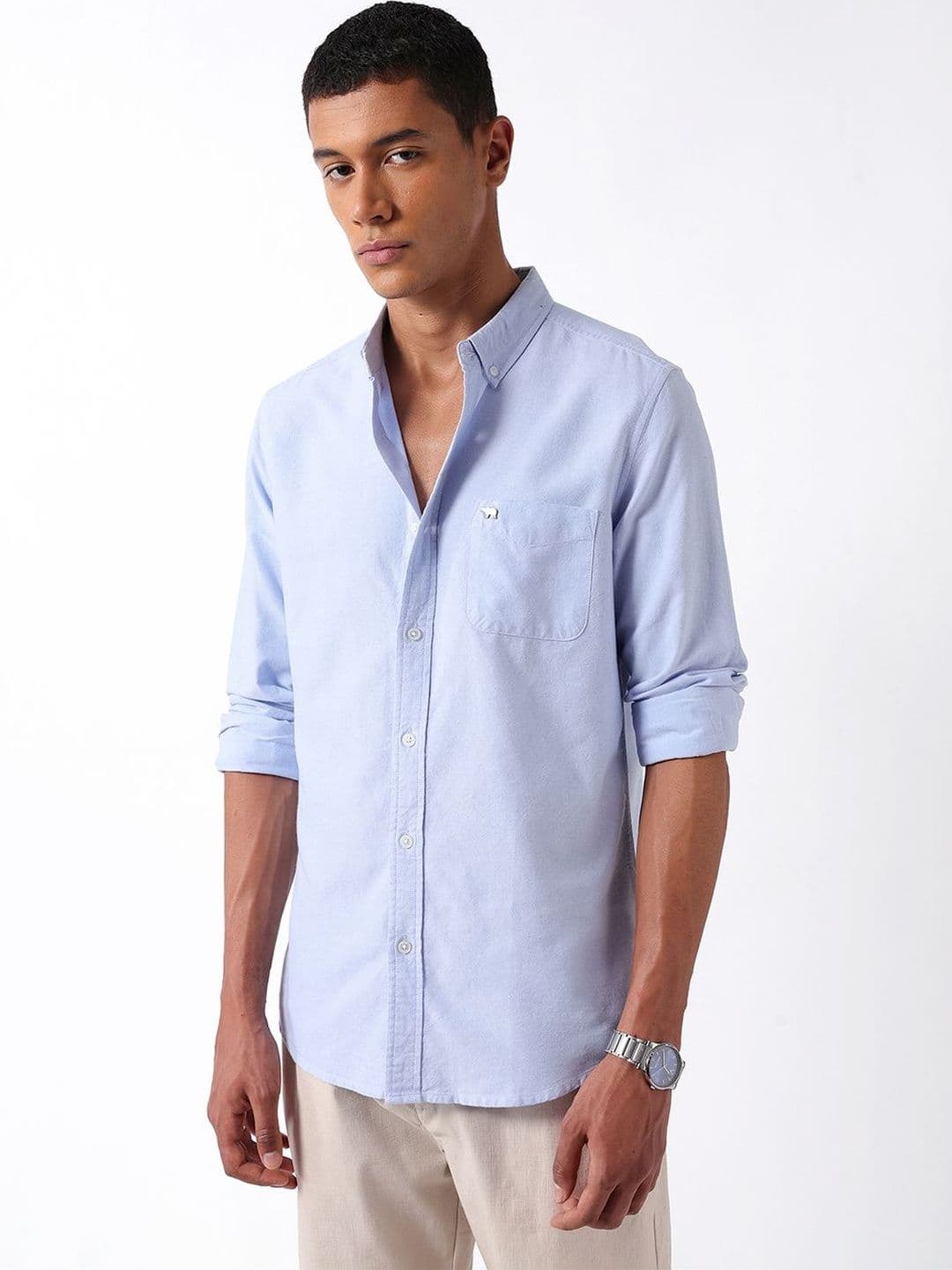 THE BEAR HOUSE Men Cotton Solid Slim Fit Casual Shirt - view 1