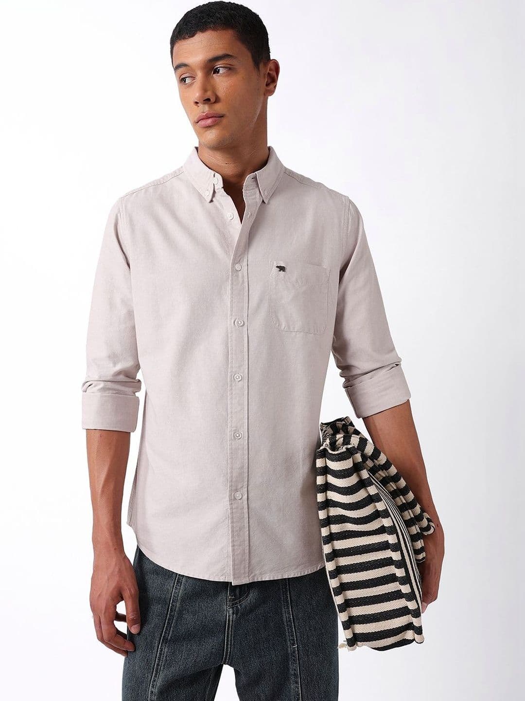 THE BEAR HOUSE Men Cotton Solid Slim Fit Casual Shirt - view 1