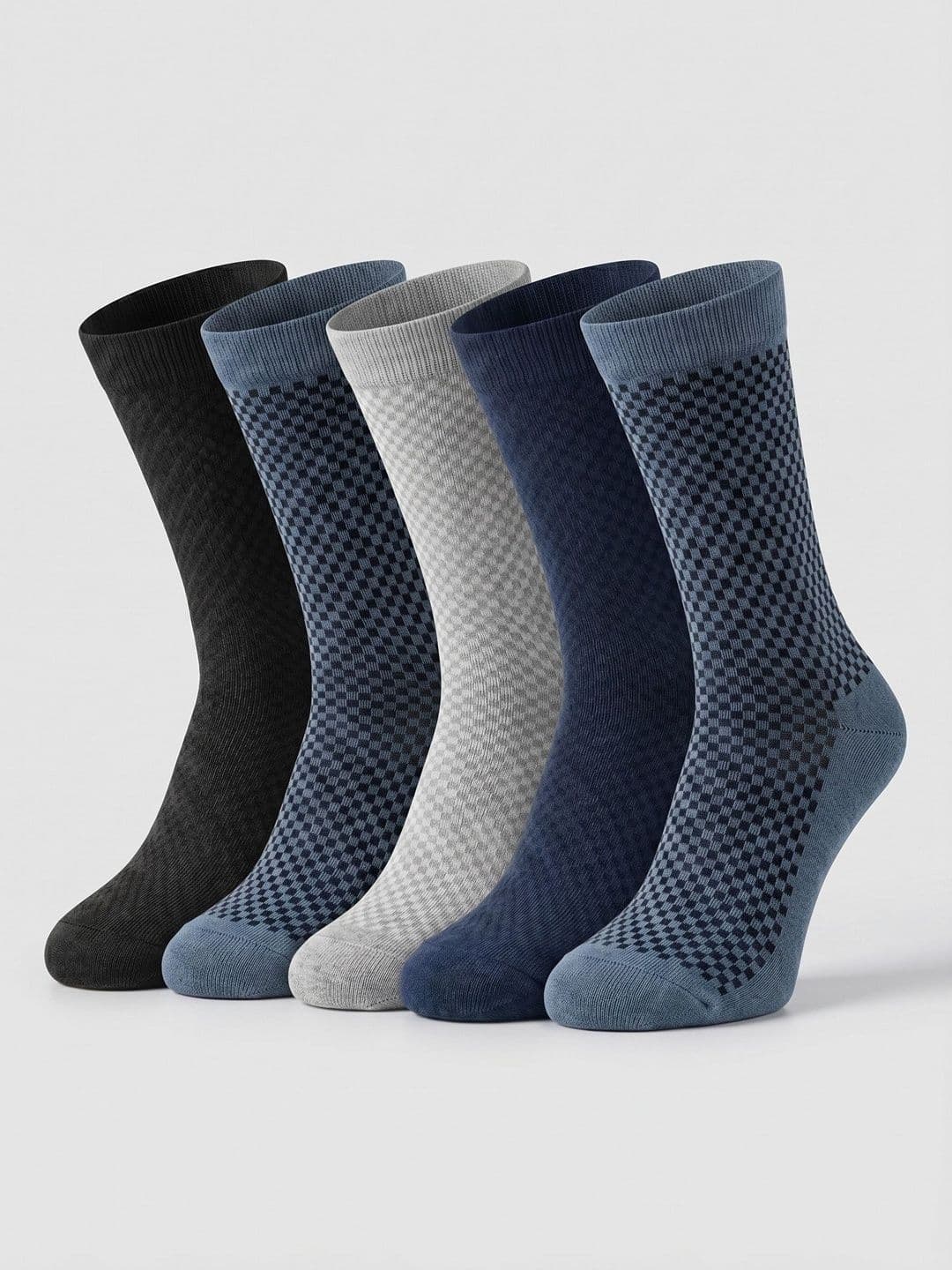 Moda Rapido Men Pack of 5 Cotton Blend Checked Calf Length Socks - view 1
