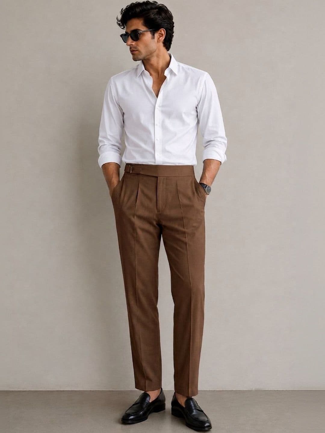 Kotty Men Gurkha Pants Style Straight Fit Pleated Pants - view 1