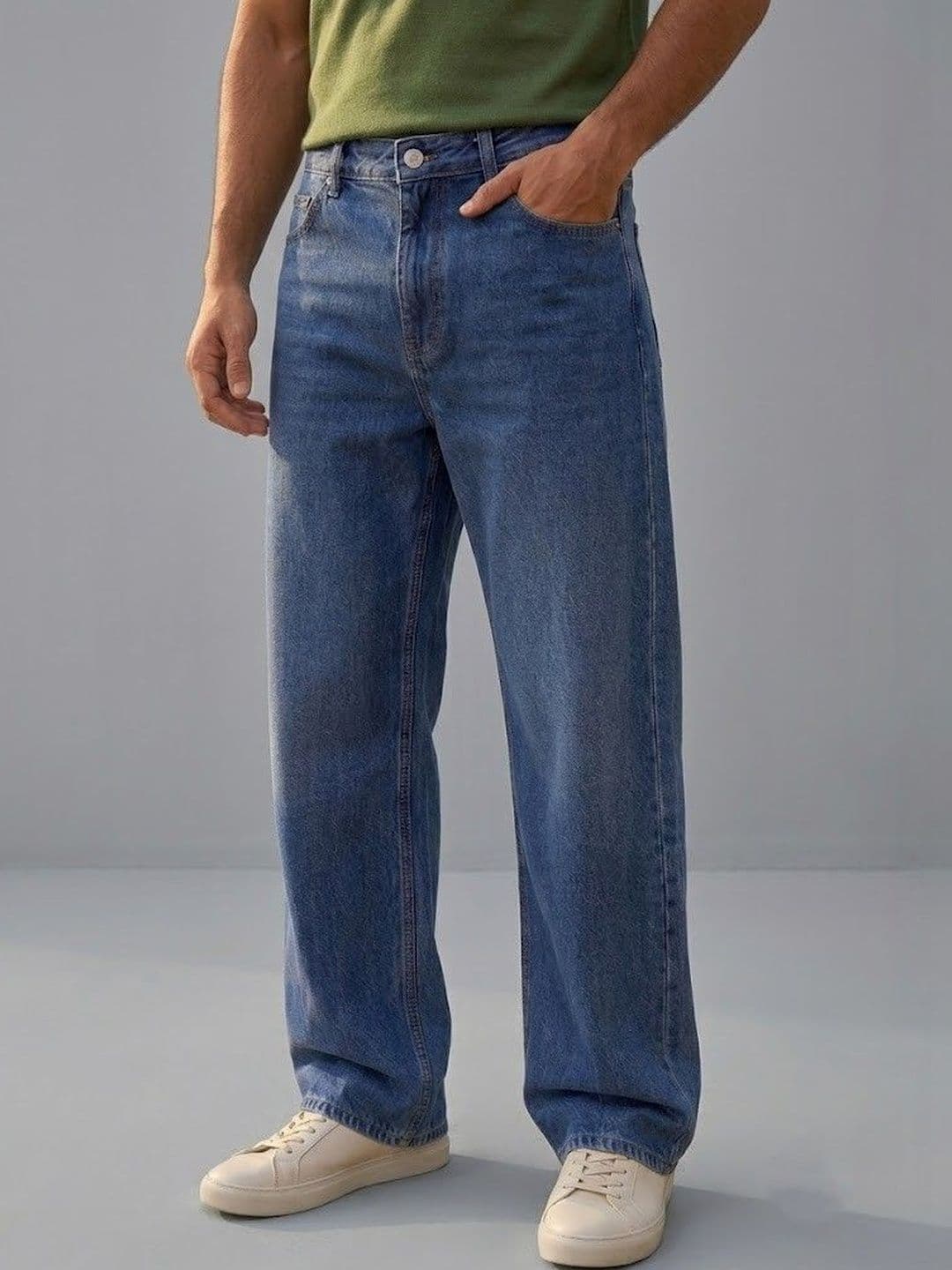 FEBRi Men Wide Leg Mid-Rise Jeans - view 1