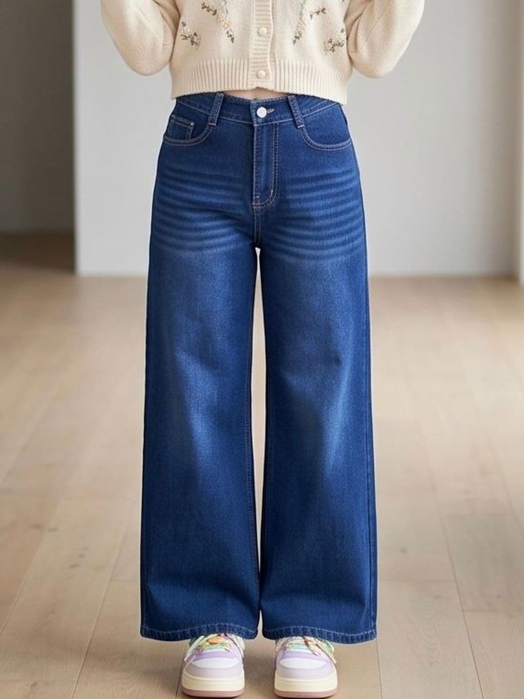 MERCEL Women Wide Leg High-Rise Light Fade Stretchable Jeans - view 1
