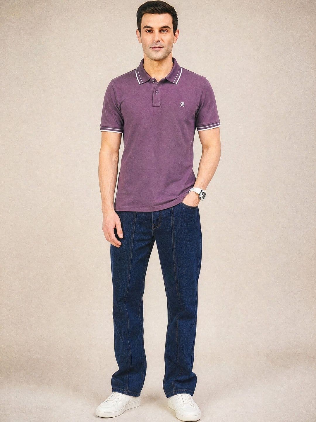 REPRISE Men Brand Logo Polo Collar T-shirt - view 1