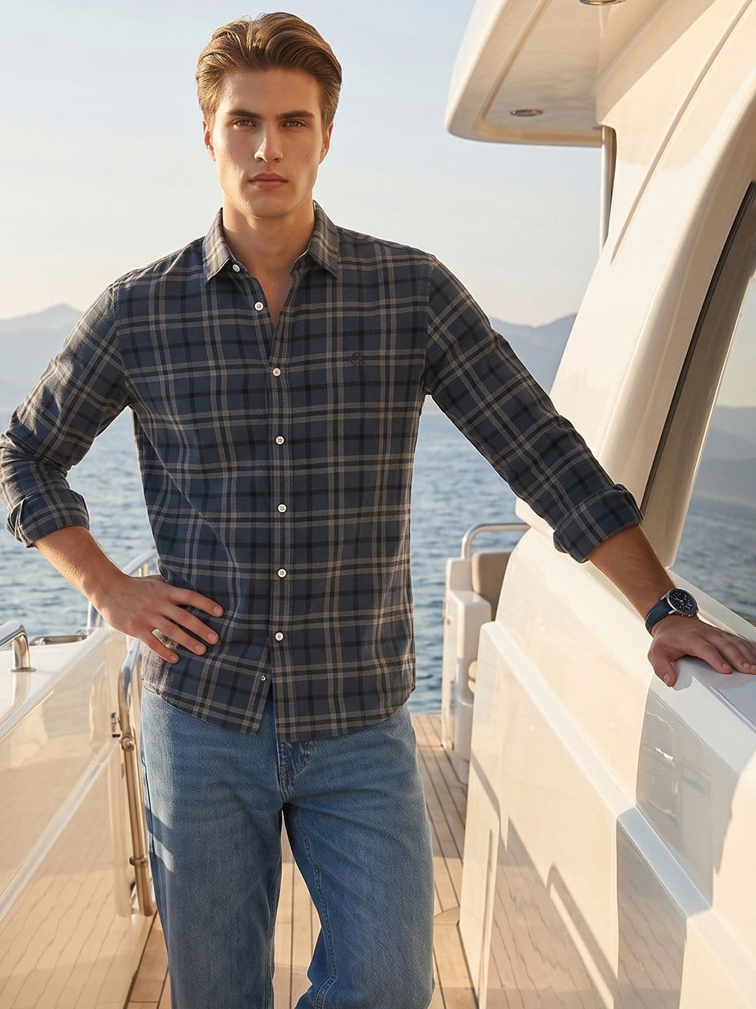 Nautica Checked Pure Cotton Casual Shirt - view 1