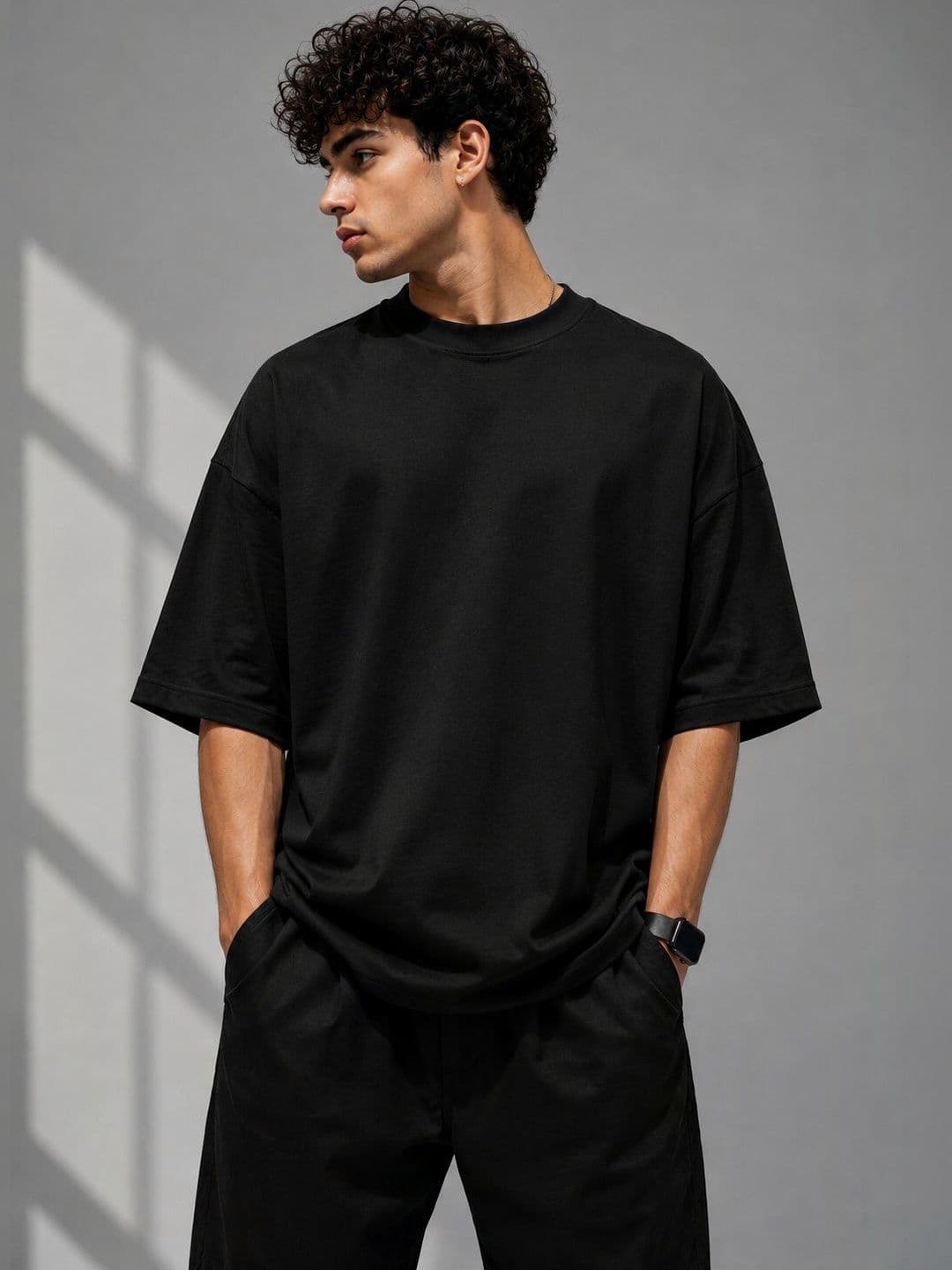 HERE&NOW Men Printed Drop-Shoulder Sleeves T-shirt - view 1