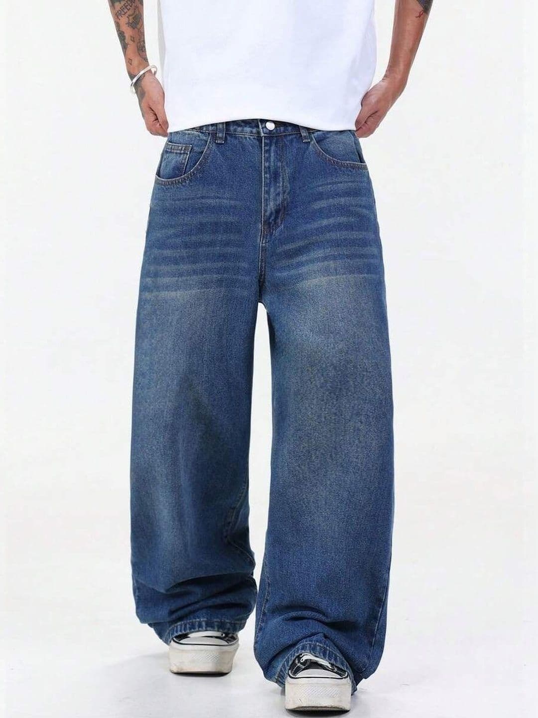 YAMEETFIT Men Jean Straight Fit Mid-Rise Low Distress Jeans - view 1