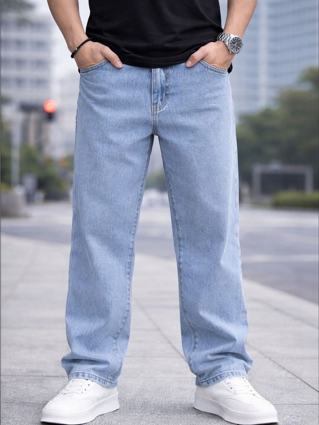 MaverIQ Men Relaxed Fit High-Rise Stretchable Jeans - view 1