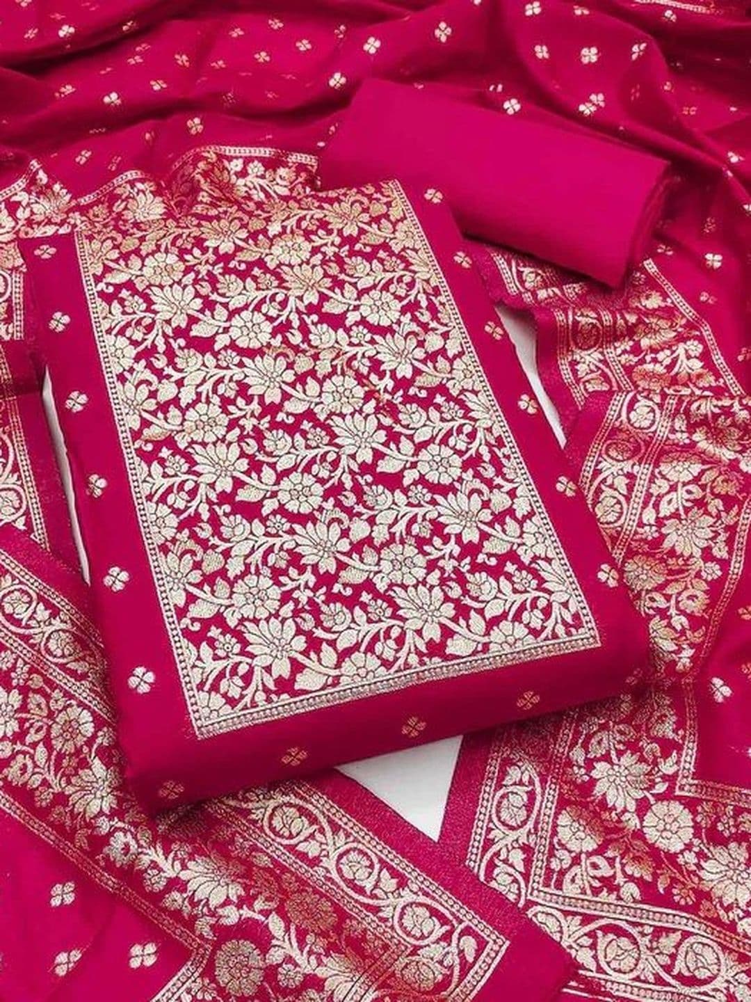 Dhaaga Ghar Art Silk Unstitched Dress Material - view 1