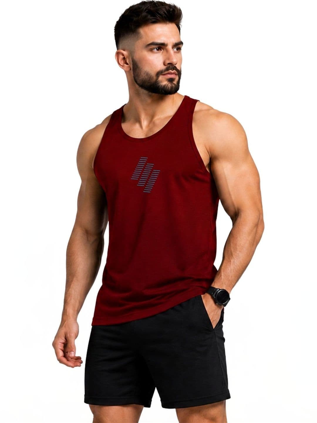 3Colors Printed Gym Vest - view 1