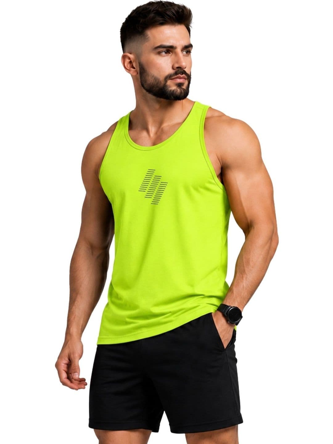 3Colors Printed Gym Vest - view 1
