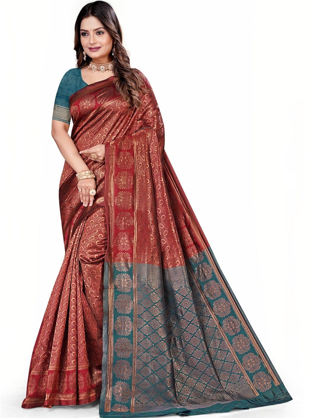 DHYEY ENTERPRISES Woven Design Zari Pure Cotton Saree - view 1