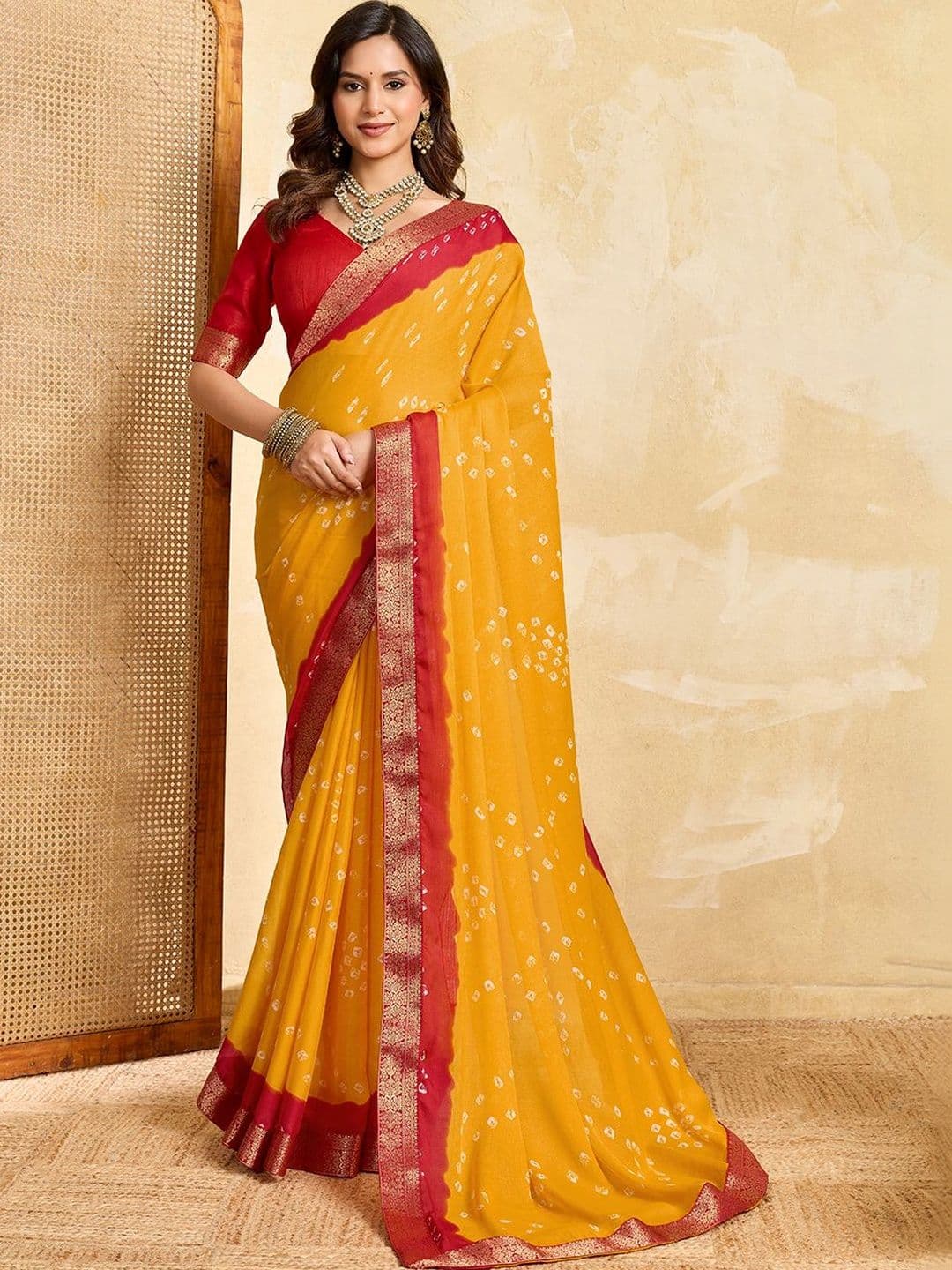 KCPC BANDHANI Bandhani Zari Pure Georgette Bandhani Saree - view 1