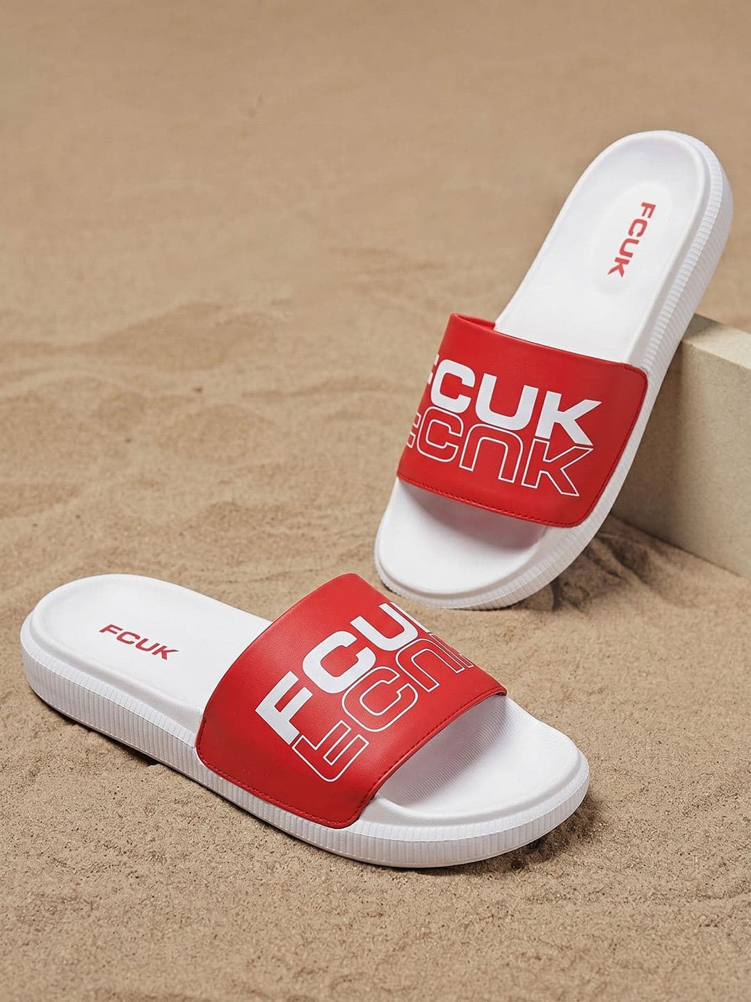 FCUK Men Brand Logo Printed Sliders - view 1