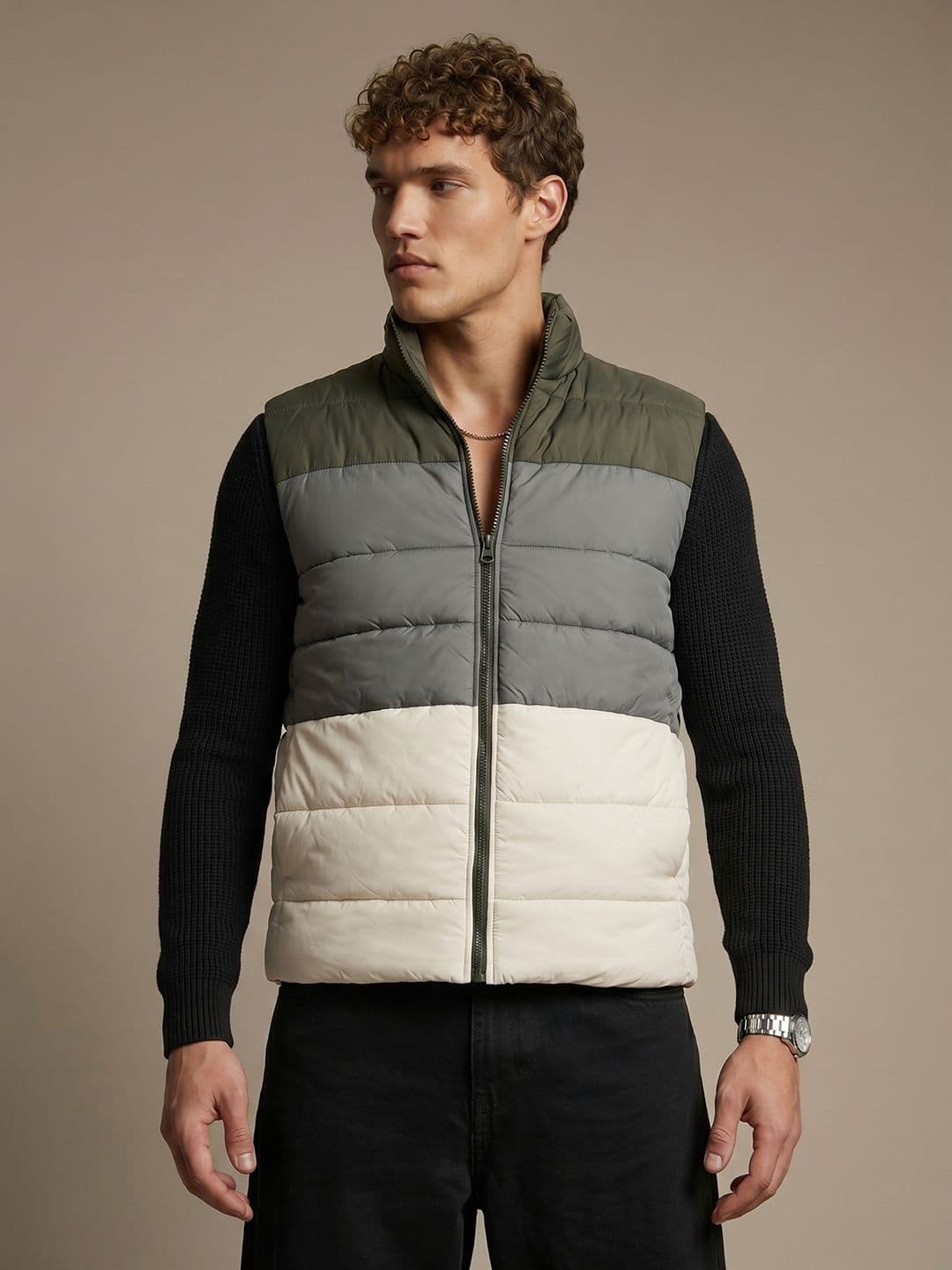 glitchez Colourblocked Gilet Jacket - view 1