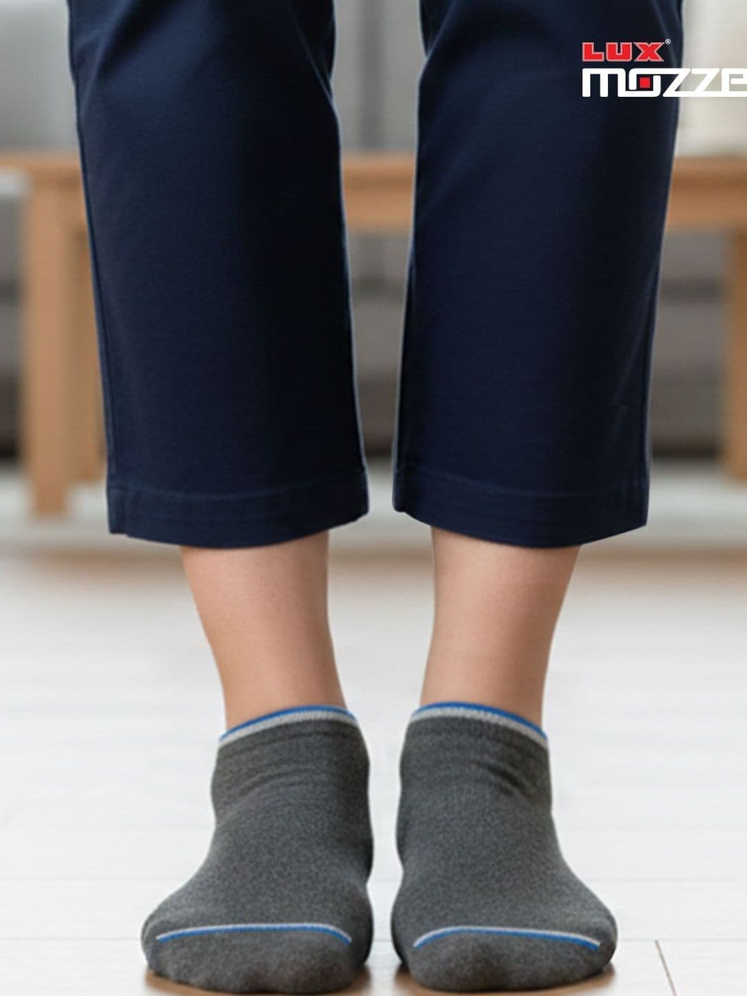 LUX MOZZE Pack Of 3 Cotton Ankle-Length Socks - view 1