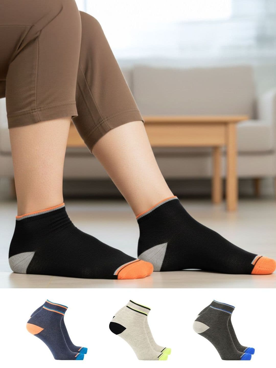 LUX MOZZE Men Pack Of 4 Assorted Ankle Length Socks - view 1