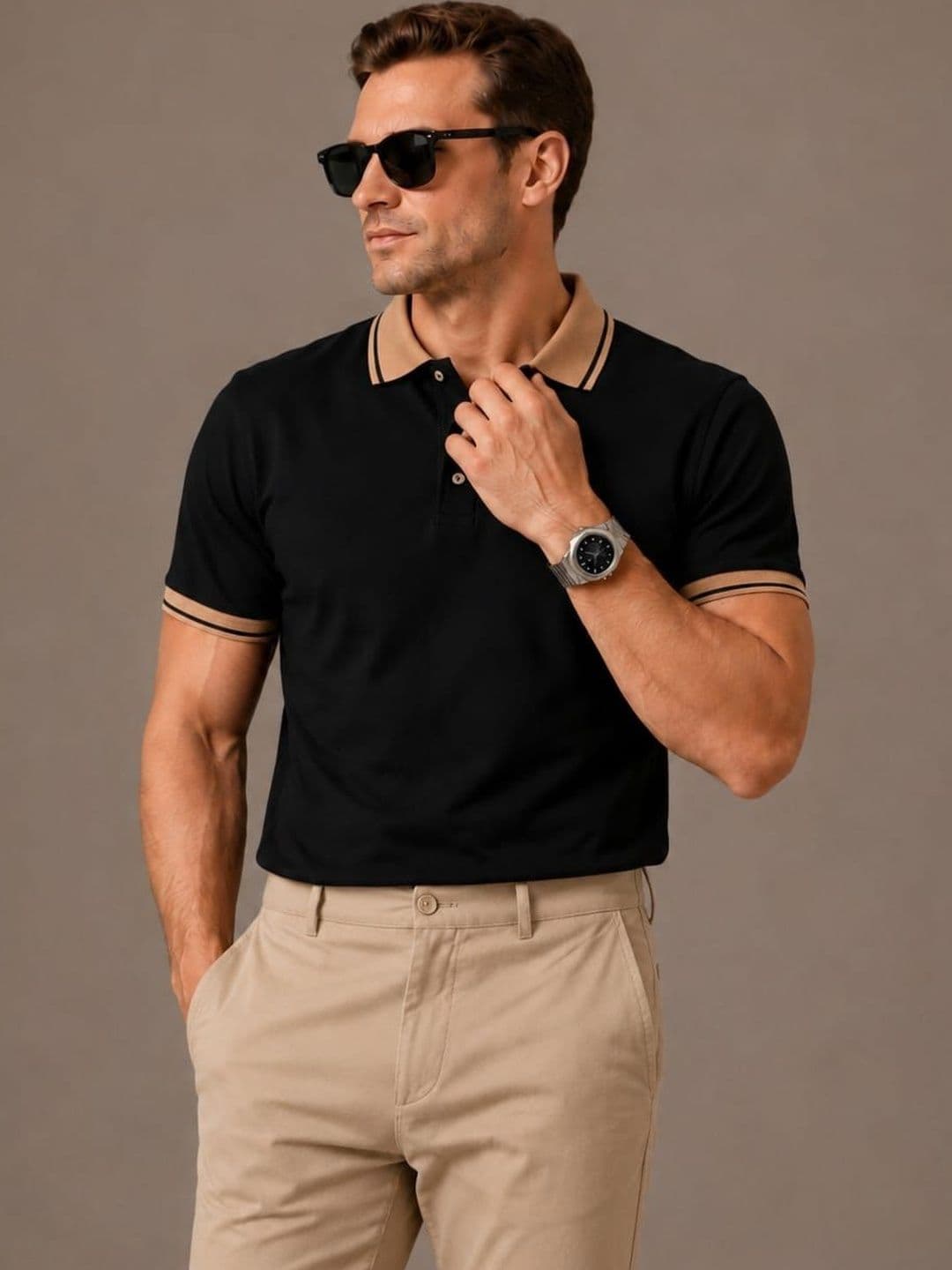 DAMN GUD DG Men Polo Collar T-shirt - view 1