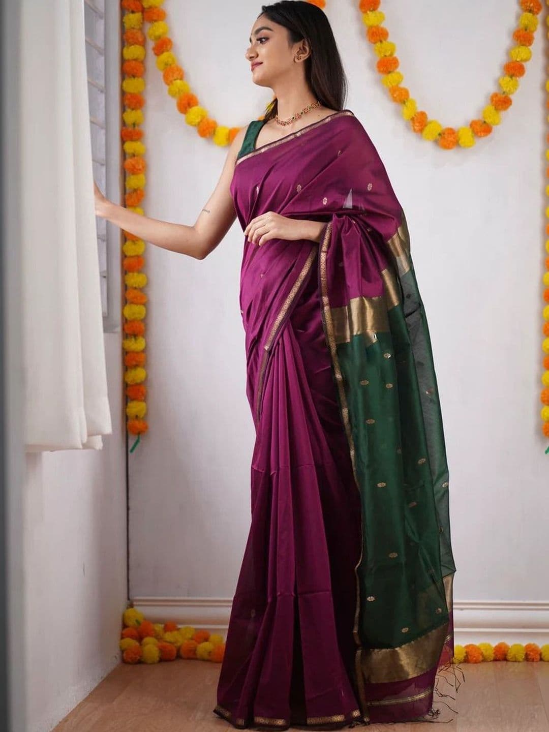 revika Woven Design Zari Art Silk Designer Kanjeevaram Saree - view 1