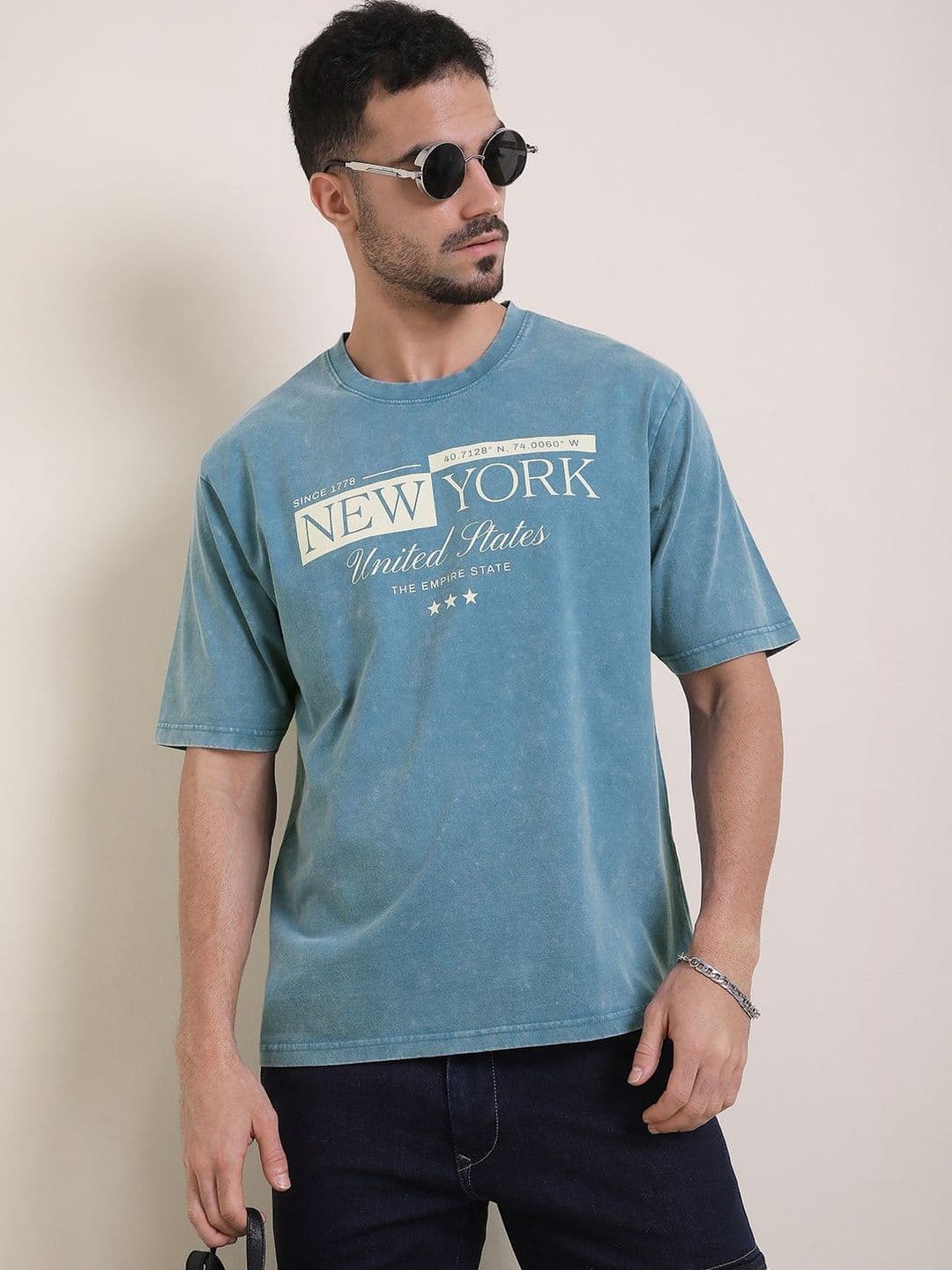 DILLINGER Men Oversized Short Sleeve Acid Washed Printed Tshirt - view 1