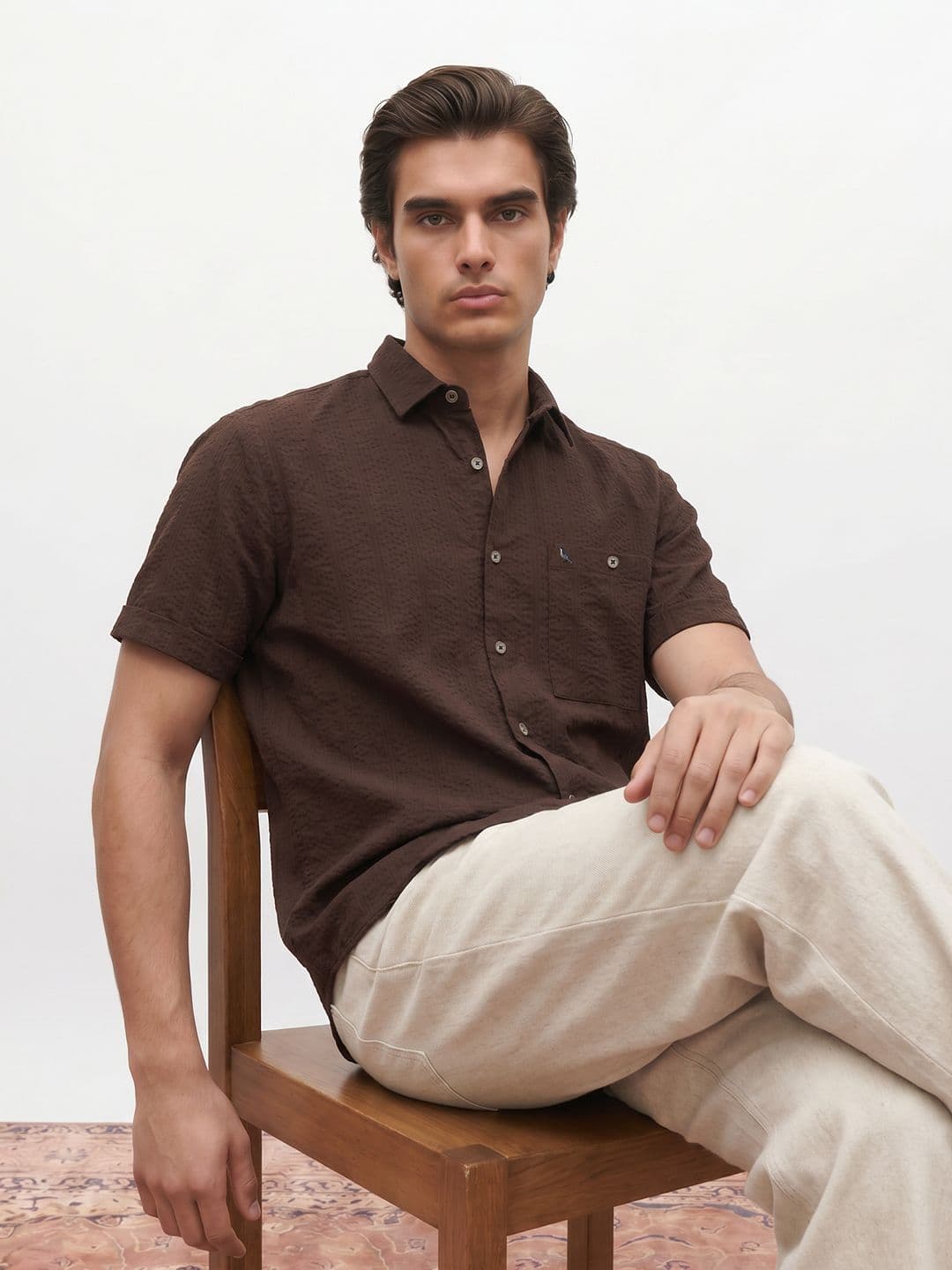 Mr Bowerbird Relaxed Fit Cotton Linen Casual Shirt - view 1