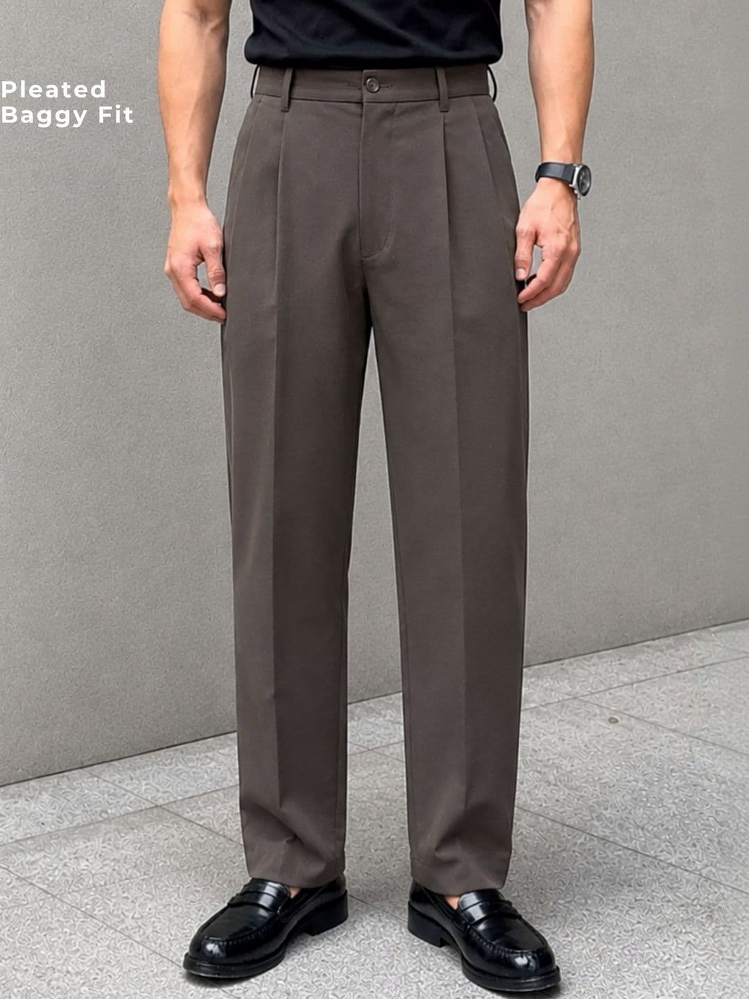 DENNISON Men Baggy Fit Pleated Trousers - view 1