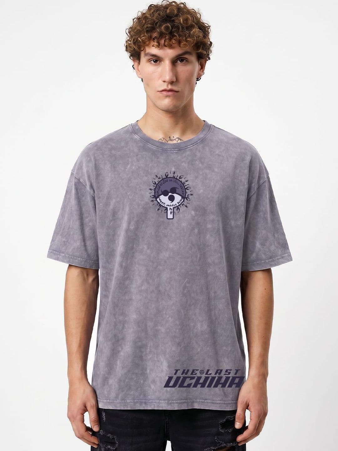 Crazymonk Sasuke Susanoo Anime Graphic Cotton Round Neck Short Sleeves Oversized T-shirt - view 1