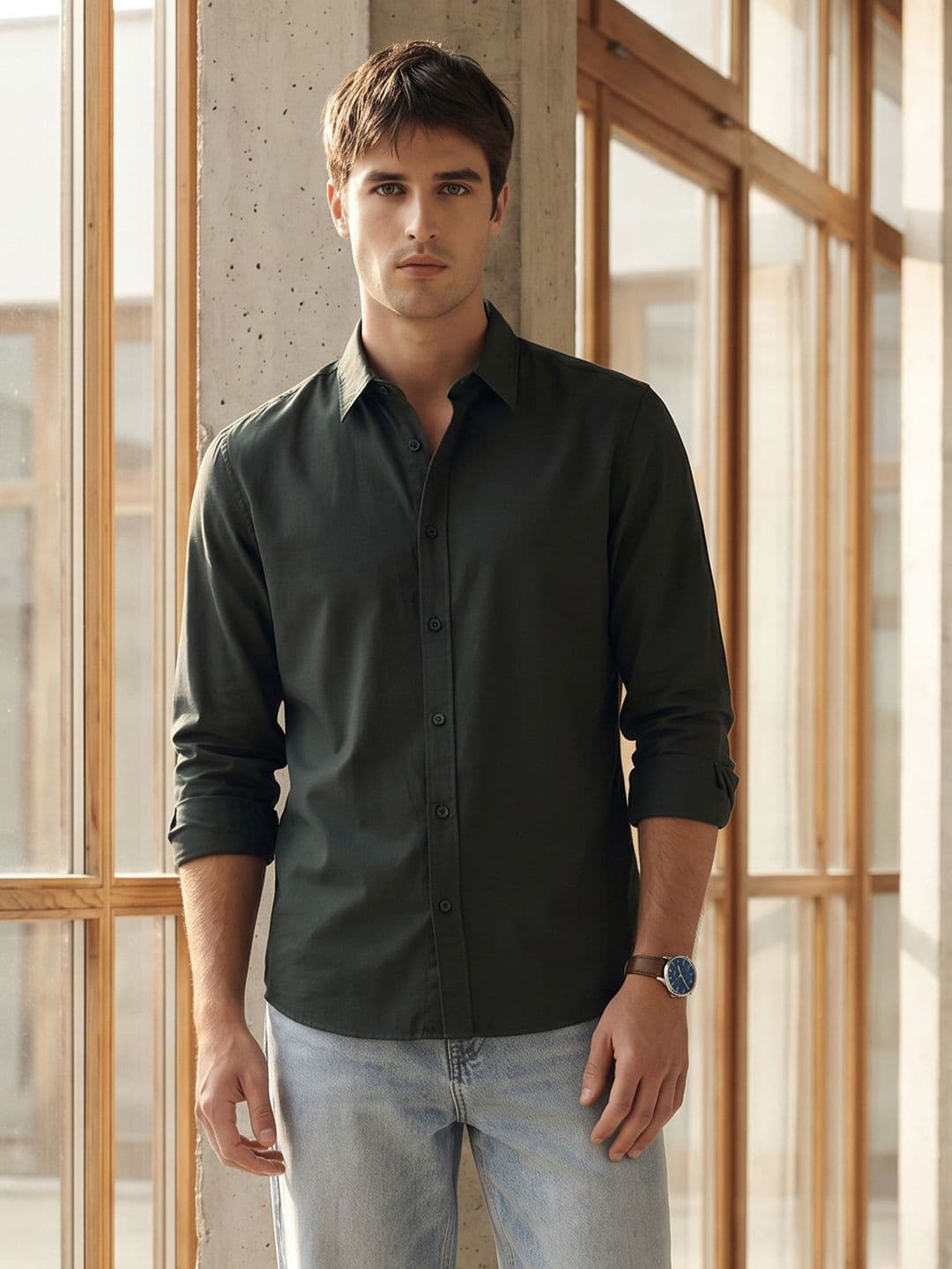 THE SHIRT CODE Spread Collar Casual Shirt - view 1