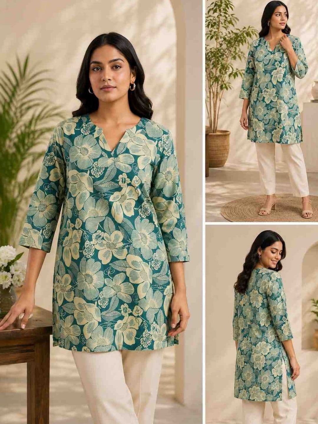 The RuhKala Studio Women Printed Tunic with Trousers - view 1