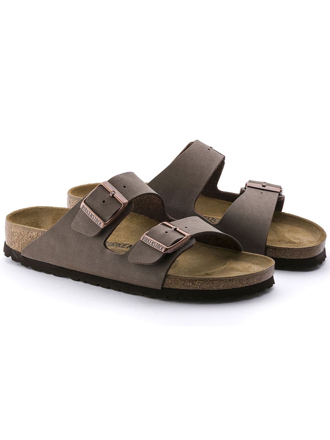 Birkenstock Arizona Mocha Regular Width Birko-Flor Nubuck Two-Strap Sandals - view 1
