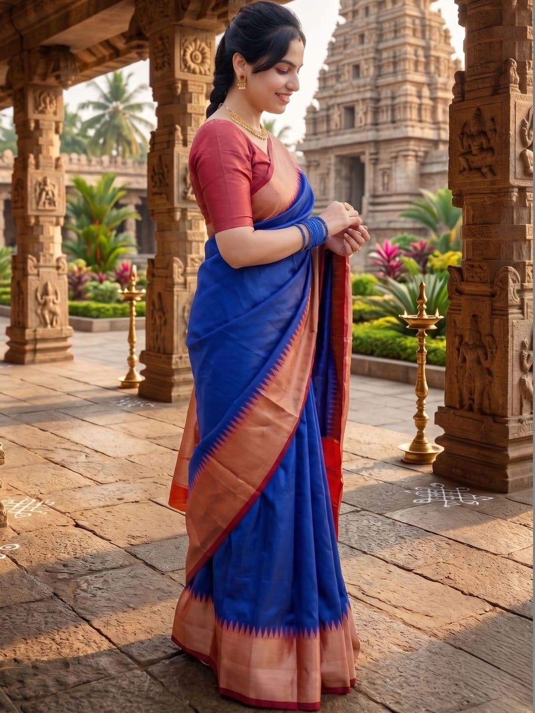 RUTVA FASHION Ethnic Motifs Woven Design Zari Art Silk Banarasi Saree - view 1