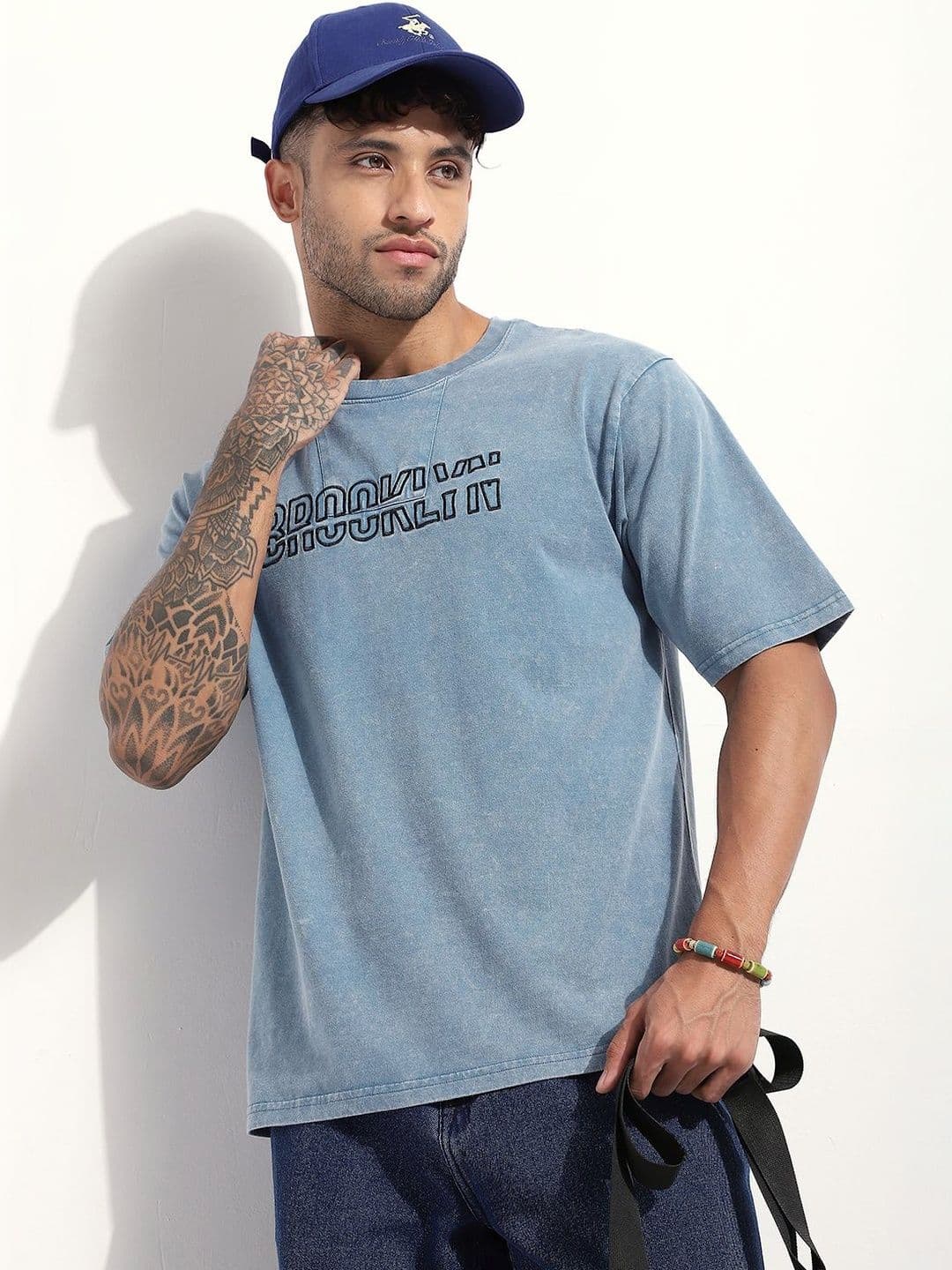 Difference of Opinion Men Embellished Round Neck Oversized T-shirt - view 1