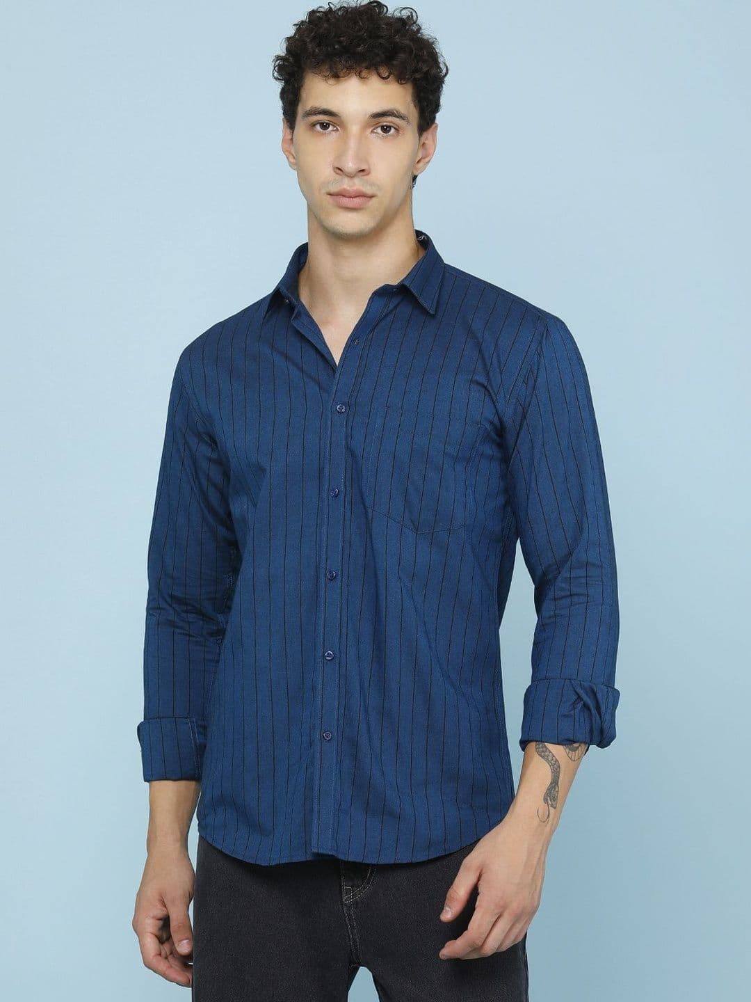 V-Mart Men Slim Fit Striped Casual Shirt - view 1
