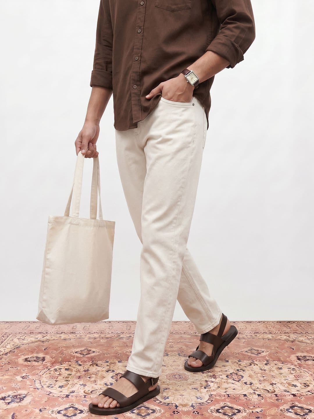 Mr Bowerbird Men Coloured Tapered Fit Stretchable Jeans - view 1