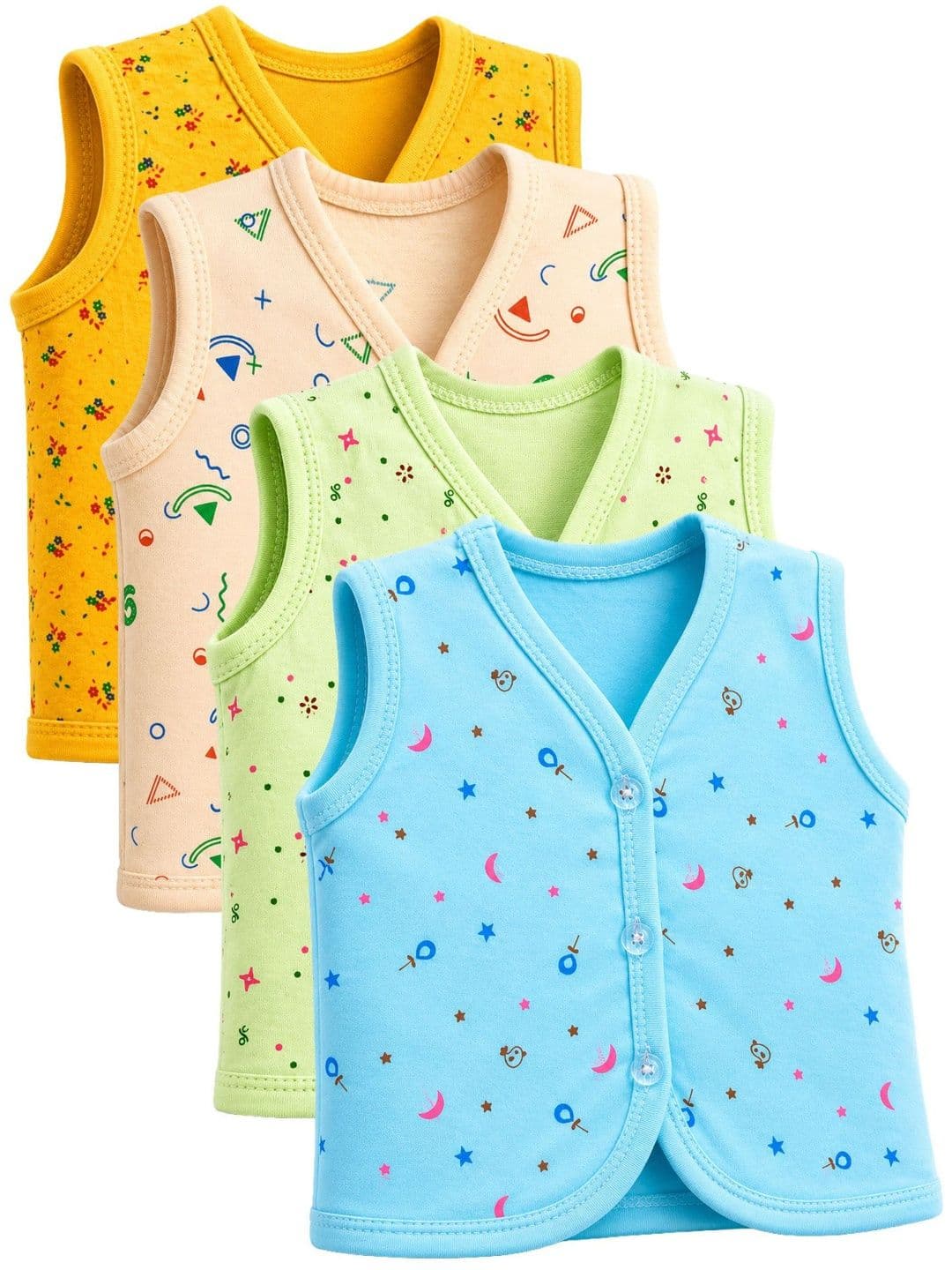 DON CARE Pack of 4 Printed Baby Vest - view 1