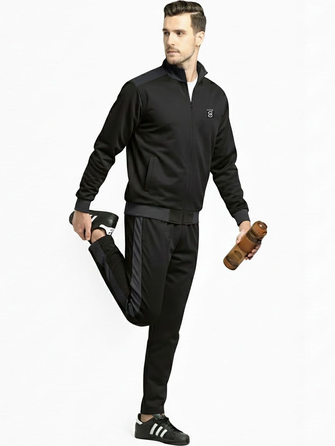 KWINGS Colourblocked Mock Collar Tracksuits - view 1