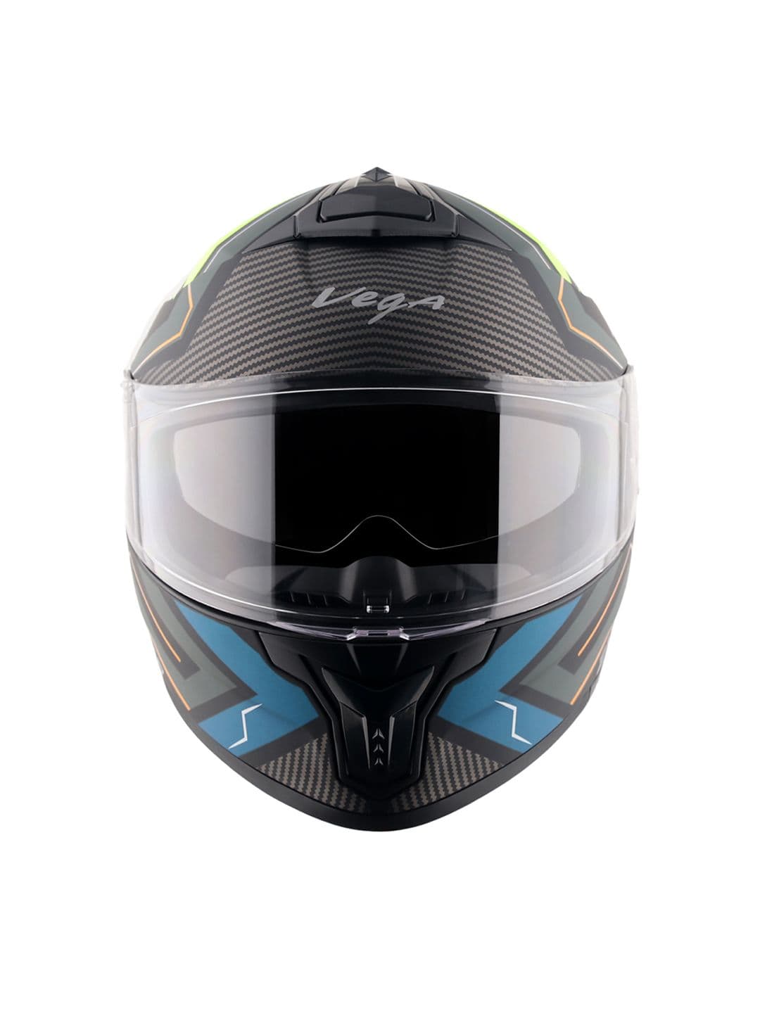 Vega Zap Explore D/V ISI and DOT Certified Full Face Helmet-Dull Black Blue-M