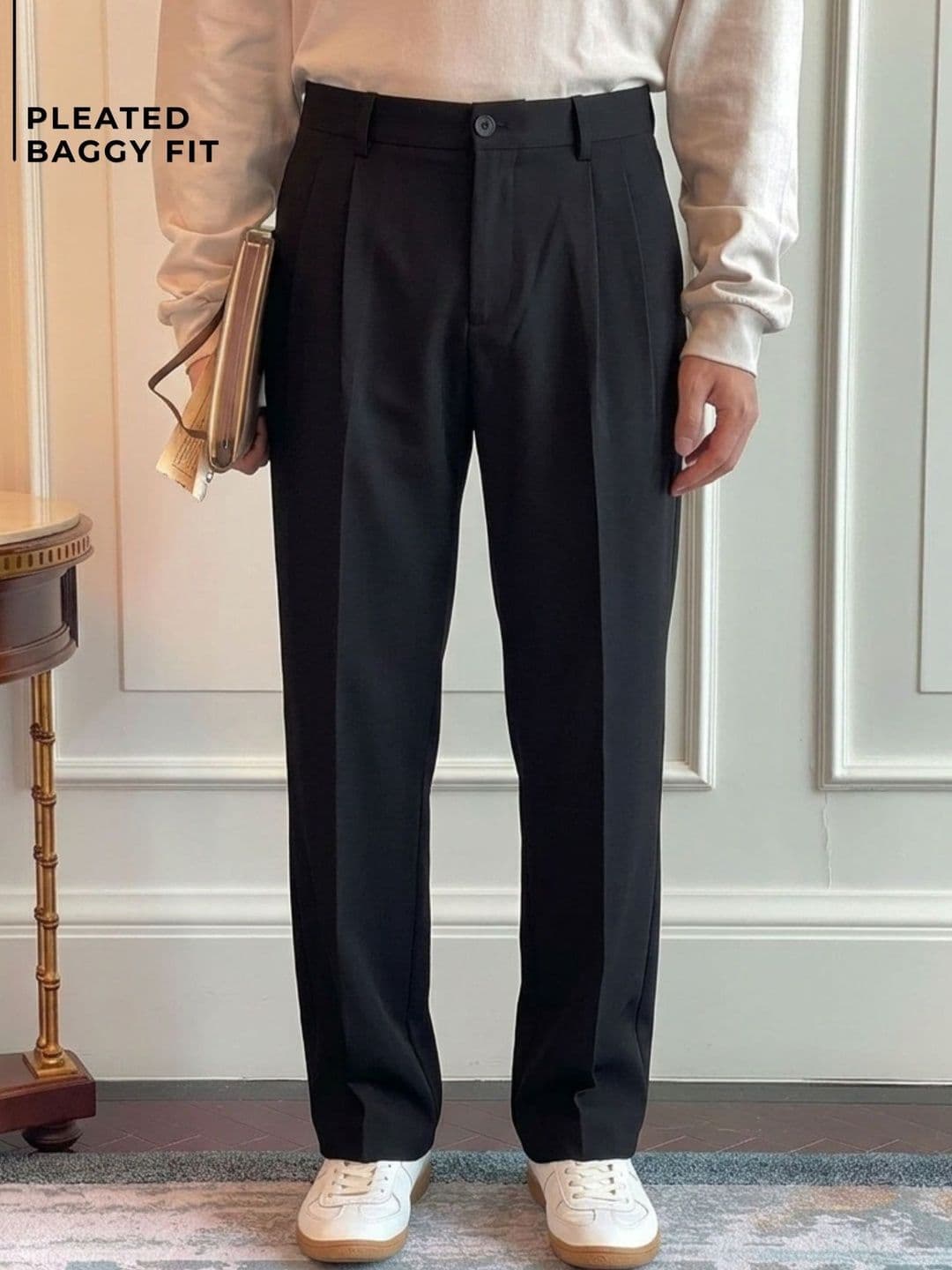DENNISON Men Baggy Fit Pleated Trousers - view 1